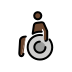 person in manual wheelchair: dark skin tone on OpenMoji