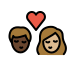 kiss: person, person, dark skin tone, medium-light skin tone on OpenMoji