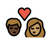 kiss: person, person, dark skin tone, medium skin tone on OpenMoji