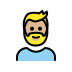 man: medium-light skin tone, beard on OpenMoji
