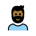 man: medium-dark skin tone, beard on OpenMoji