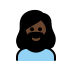 woman: dark skin tone, beard on OpenMoji