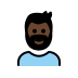 man: dark skin tone, beard on OpenMoji