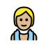 person in steamy room: medium-light skin tone on OpenMoji