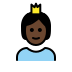 person with crown: dark skin tone on OpenMoji
