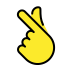 hand with index finger and thumb crossed on OpenMoji
