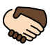 handshake: light skin tone, dark skin tone on OpenMoji