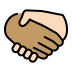 handshake: medium skin tone, light skin tone on OpenMoji