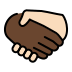handshake: dark skin tone, light skin tone on OpenMoji
