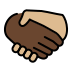 handshake: dark skin tone, medium-light skin tone on OpenMoji