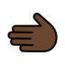 leftwards hand: dark skin tone on OpenMoji