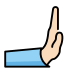 rightwards pushing hand: light skin tone on OpenMoji