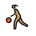 woman bouncing ball: medium skin tone on OpenMoji