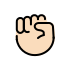 raised fist: light skin tone on OpenMoji