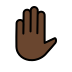 raised hand: dark skin tone on OpenMoji