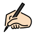 writing hand: light skin tone on OpenMoji