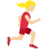woman running facing right: medium-light skin tone on Twitter/X