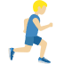man running facing right: medium-light skin tone on Twitter/X