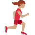 woman running facing right: medium skin tone on Twitter/X