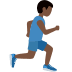 man running facing right: dark skin tone on Twitter/X