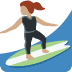 woman surfing: medium skin tone on Twitter/X