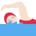 woman swimming: light skin tone on Twitter/X