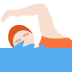 person swimming: light skin tone on Twitter/X