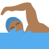 man swimming: medium-dark skin tone on Twitter/X