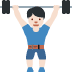 man lifting weights: light skin tone on Twitter/X