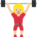 woman lifting weights: medium-light skin tone on Twitter/X