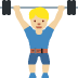 man lifting weights: medium-light skin tone on Twitter/X