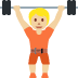 person lifting weights: medium-light skin tone on Twitter/X