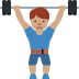 man lifting weights: medium skin tone on Twitter/X