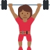 woman lifting weights: medium-dark skin tone on Twitter/X