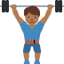 man lifting weights: medium-dark skin tone on Twitter/X