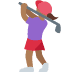 woman golfing: medium-dark skin tone on Twitter/X