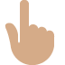 backhand index pointing up: medium skin tone on Twitter/X