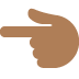 backhand index pointing left: medium-dark skin tone on Twitter/X