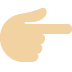 backhand index pointing right: medium-light skin tone on Twitter/X