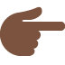 backhand index pointing right: dark skin tone on Twitter/X