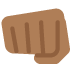 oncoming fist: medium-dark skin tone on Twitter/X