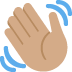 waving hand: medium skin tone on Twitter/X