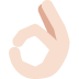 OK hand: light skin tone on Twitter/X
