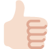 thumbs up: light skin tone on Twitter/X