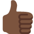 thumbs up: dark skin tone on Twitter/X