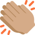 clapping hands: medium skin tone on Twitter/X