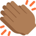 clapping hands: medium-dark skin tone on Twitter/X