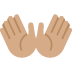 open hands: medium skin tone on Twitter/X