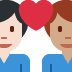 couple with heart: man, man, light skin tone, medium skin tone on Twitter/X