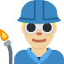 man factory worker: medium-light skin tone on Twitter/X